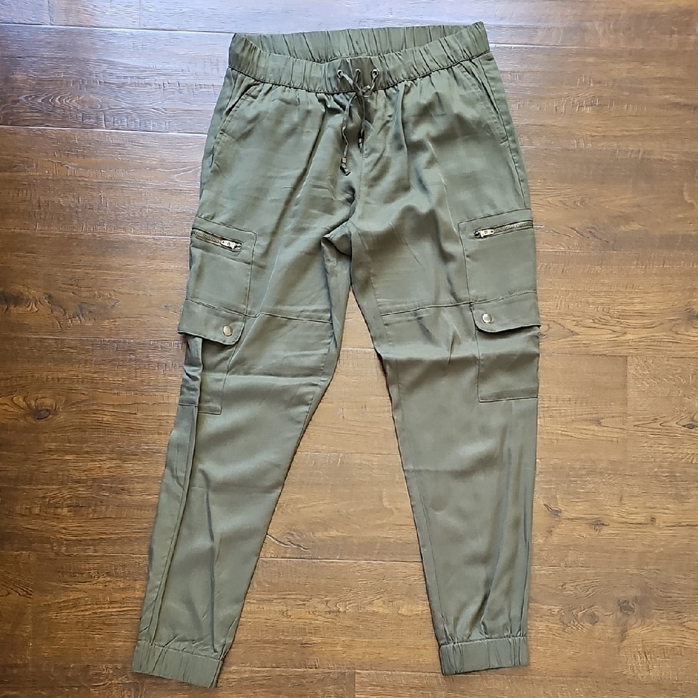 Olive Green Cargo Joggers